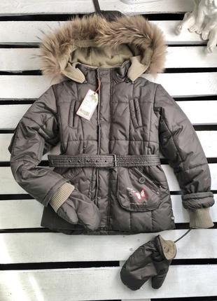 Куртка зимняя брендовая quadro foglio польша для девочки 134