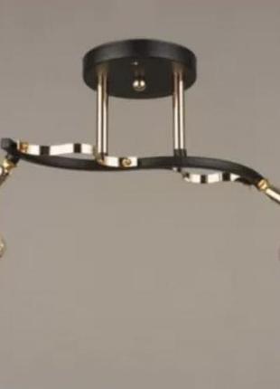 Люстра стелева valeso v w3008/2 чорна-золотиста на два плафони
