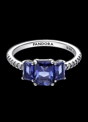 Серебряное кольцо   "три синих прямоугольника" 192389c012 фото