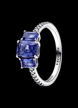 Серебряное кольцо   "три синих прямоугольника" 192389c013 фото