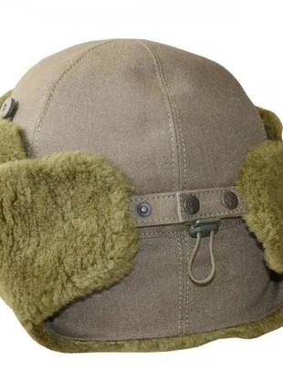 Зимняя шапка ушанка. текстильная шапка с мехом5 фото