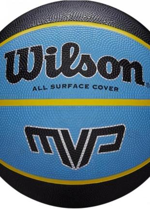 Мяч баскетбольный wilson mvp 295 черный / синий (р.7)