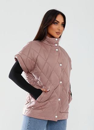 Женская стеганная жилетка, 42-60 р.4 фото