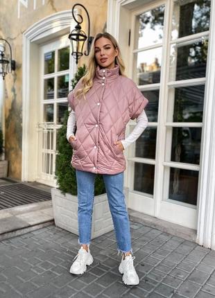 Женская стеганная жилетка, 42-60 р.2 фото