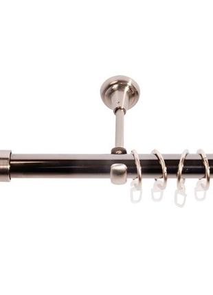 Карниз металевий orvit дуо однорядний 25мм 240см чорний/нержавійка