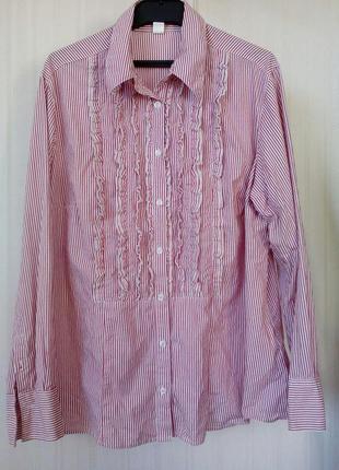 Блуза в смужку з симпатичними рюшами