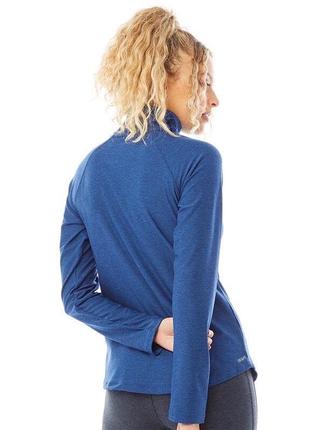 Спортивный лонгслив new balance w running leathered space dye 1/2 zip top long sleeve blue5 фото