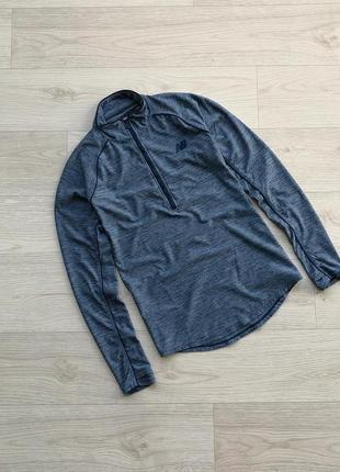 Спортивный лонгслив new balance w running leathered space dye 1/2 zip top long sleeve blue2 фото