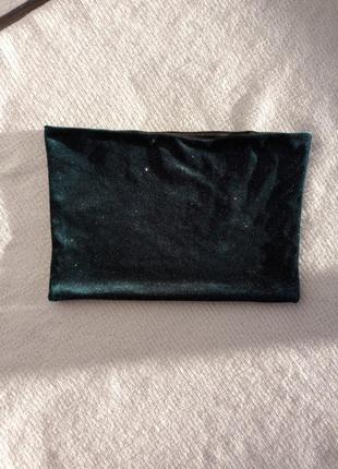 Зеленый бархатный с блеском топ