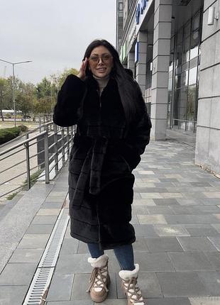 Еко шуба під шиншилу стильна тепла жіноча шубка