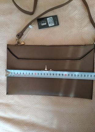 Нова коричнева сумка сумочка з довгим ремінцем нова коричнева сумка з довгим ремінцем6 фото