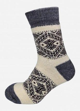 Шкарпетки чоловічі лео тепло карпат орнамент 40-45 сірий/білий
