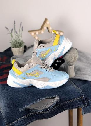 Кроссовки nike m2k tekno half blue/chrome yellow кросівки2 фото