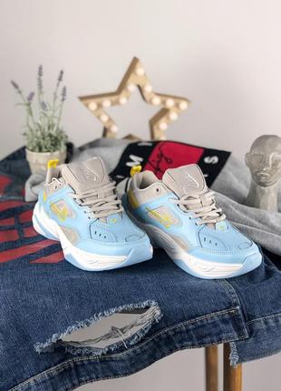 Кроссовки nike m2k tekno half blue/chrome yellow кросівки3 фото