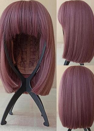 Фиолетовая короткая парик, термостойкая, с чуточкой, новая, парик