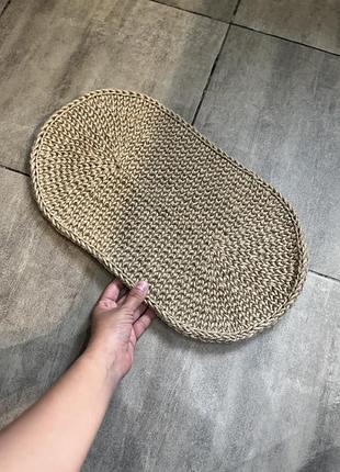 Коврик под миски домашних животных, джутовый ковер