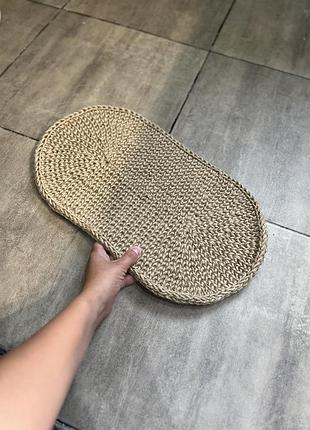 Коврик под миски домашних животных, джутовый ковер