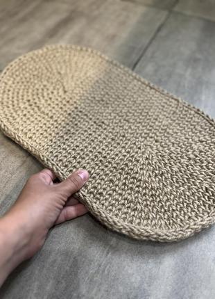 Коврик под миски домашних животных, джутовый ковер