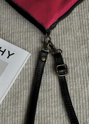Шкіряна двостороння сумка італія genuine leather5 фото