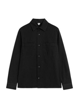 Сорочка arket relaxed cotton twill overshirt / 46 чорна1 фото
