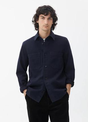 Сорочка arket relaxed cotton twill overshirt / 46 чорна2 фото