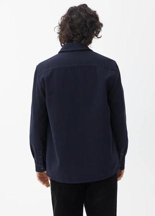 Сорочка arket relaxed cotton twill overshirt / 46 чорна5 фото