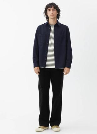 Сорочка arket relaxed cotton twill overshirt / 46 чорна3 фото