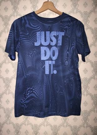 Футболка чоловіча синя nike just do it dri fit