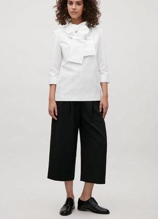 Cos шикарная белая блузка с галстуком галстуком бантом