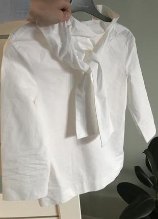 Cos шикарная белая блузка с галстуком галстуком бантом