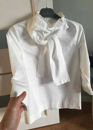 Cos шикарная белая блузка с галстуком галстуком бантом