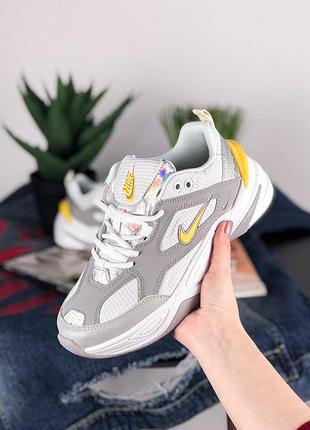 Кросівки nike m2k tekno grey dynamic yellow кросівки