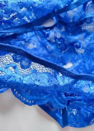 Еротичний синій боді жіночий чоловічий сексуальний прощоре мереживо сексі еротик з доступом трусики комбез8 фото