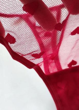 Красные стринги прозрачное кружево трусики трусы женские сексуальные секси эротик4 фото