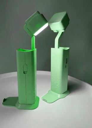Светодиодная лампа фонарик power bank зелёный