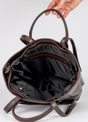 Женская сумка коричневая сумка коричневый шопер коричневый шоппер классическая сумка4 фото