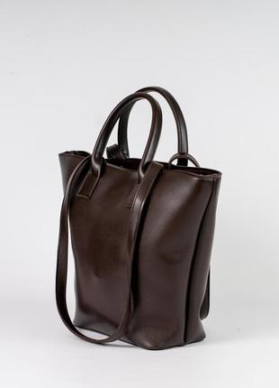 Женская сумка коричневая сумка коричневый шопер коричневый шоппер классическая сумка2 фото