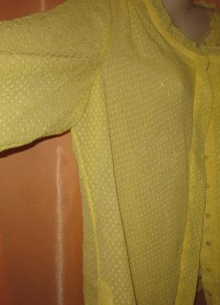 Легкая летняя желтая блузка рубашка прозрачная elvi 18 united kingdom км1819 элви большой размер10 фото