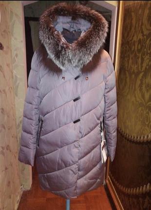 Зимняя кутка пальто с чернобуркой