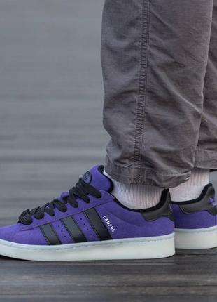 Женские кроссовки фиолетовые adidas campus purple