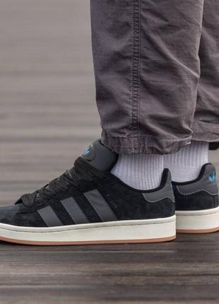 Мужские кроссовки черные adidas campus black