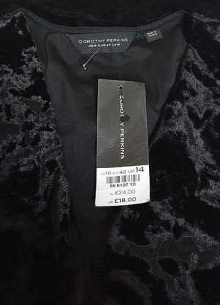 Крутая велюровая кофта / блузка на запах чёрного цвета dorothy perkins made in turkey с биркой5 фото