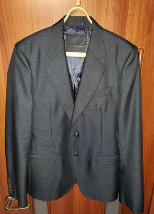 Мужской блейзер пиджак с металлическими пуговицами zara man black tag