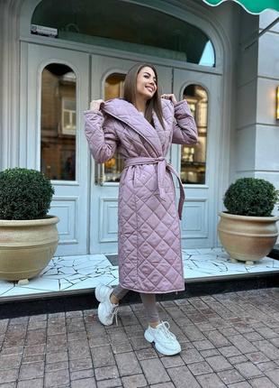 Женское теплое зимнее пальто, розовое пальто с капюшоном s, m, l