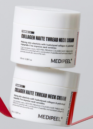 Лифтинг крем для шеи medipeel+ premium collagen naite thread neck cream 2.0 с усиленной формулой