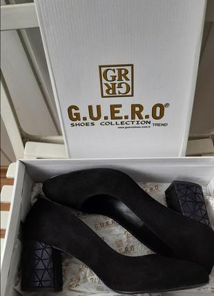 Новые туфли guero замша однотонные черные р.408 фото