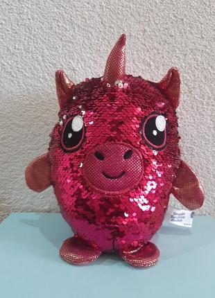 Мягкая игрушка с пайетками единорог 20см