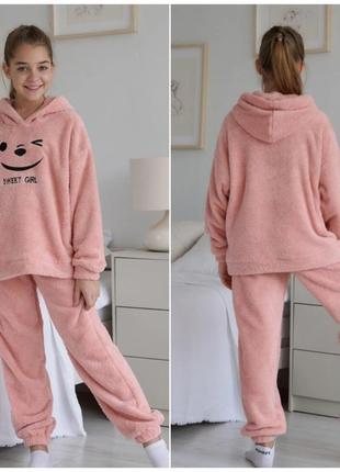 Теплая пижама-костюм для девочек
