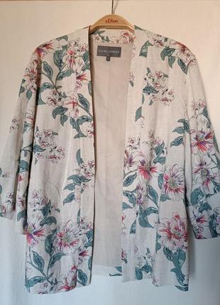 Laura ashley піджак накидка кімоно р.м/l/xl віскоза/льон/бавовна