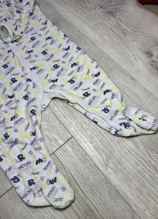 Теплый человечек пижама (без начеса, с закрытыми ножками) 74 размер (6-9 месяцев)2 фото
